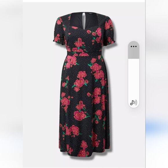 TORRID Floral Black and Pink Dress Torrid size 1 - Picture 1 of 7